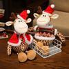 Neues Santa Elch und Sika Hirsch Plüschtier Niedliche Weihnachtsfeier Dekoration für Kinder Kuschelkissen Weich Neujahrsfeiertagsgeschenk