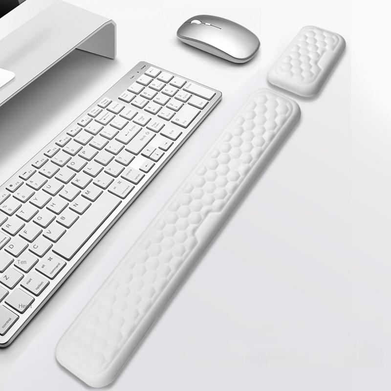 Mouse & Keyboard Wrist Protection Rest Pad with Massage Texture for PC Gaming Laptop Keyboard Mouse Memory Cotton Rest Ergonomic