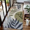 Minimalist Plant Themes Runner Rug Geometry Line Leaf Print Non-Slip Soft Mat Modern Abstract Home Decor Carpet for Hallway