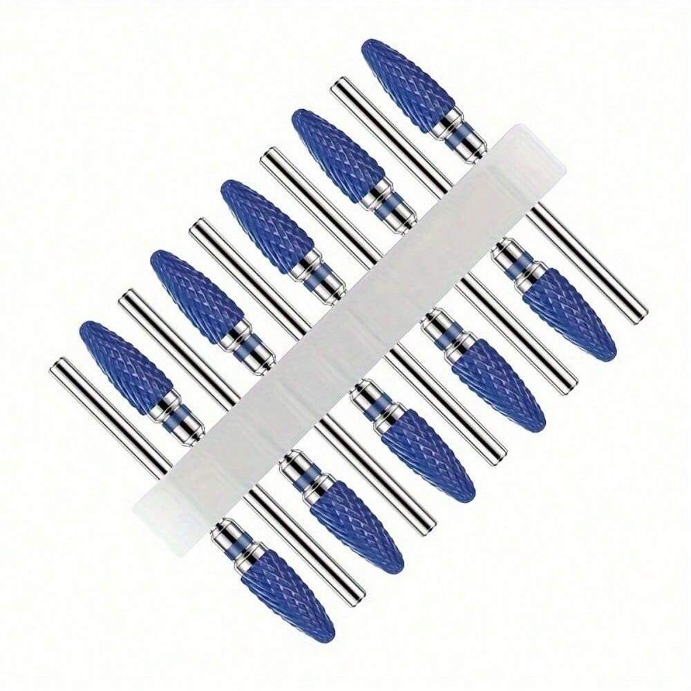 10pc/Set Ceramic Milling Cutter Nail Drill Bits Burr Gel Polish Remove Tools Cuticle Electric Manicure Files Kit Accessories