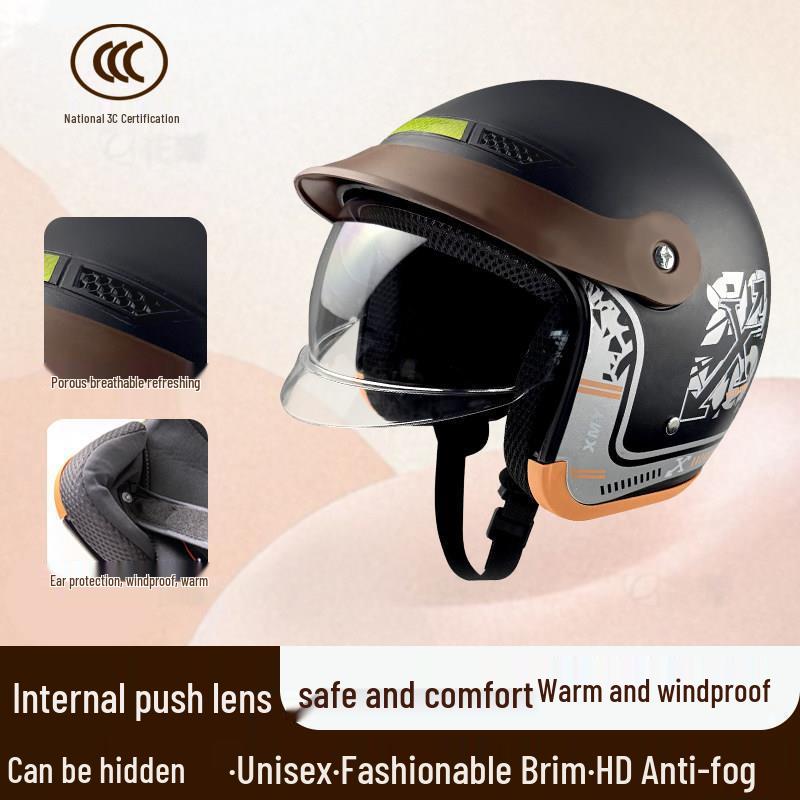 Certified Electric Vehicle Half Helmet for Men & Women, All-Season, Winter Protection, Motorcycle Helmet 11