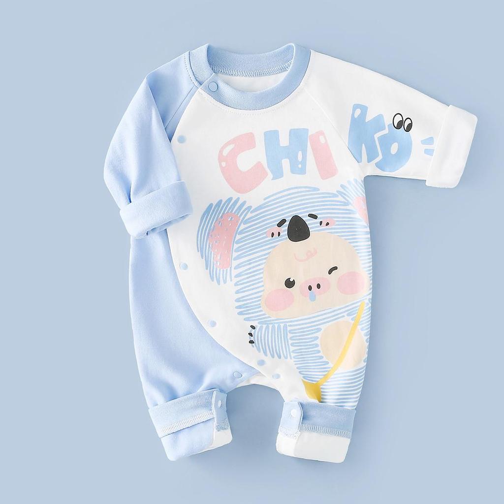 Newborn Unisex Cotton Rompers: Long Sleeve Onesies for Spring & Autumn