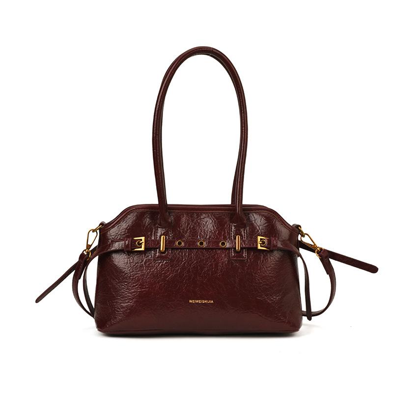 Retro Lazy Briefcase Bag Women's Large-capacity Texture Versatile Simple Niche Design Portable Shoulder Tote Bag