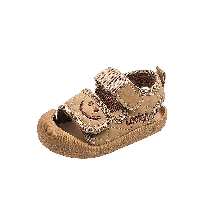 Summer closed-toe toddler sandals0-2Smiling little child's shoes, baby shoes, anti-kick shoes for boys and girls, infant shoes