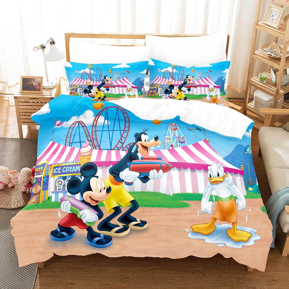 3D Cartoon Animation Bedding Three-Piece Digital Printing Microfiber Polyester Cotton Quilt Cover
