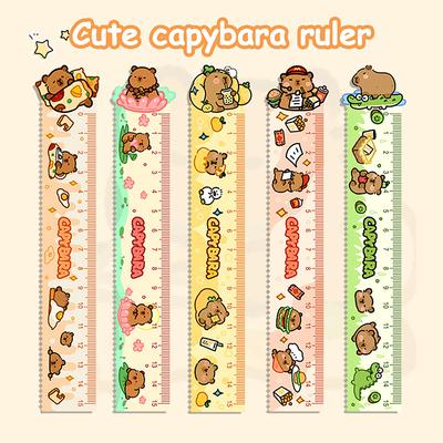 Creative 15Cm Capybara Ruler School Office Supplies Wavy Lines Drawing Tools Acrylic Cute Cartoon Straight Ruler Stationery