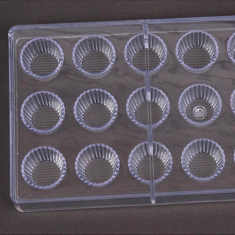 21Grids Cupcake Shape Striped Barrel Shape Plastic Chocolate Mold Handmade DIY Kitchen Baking Utensils Pastry Molds TMZ