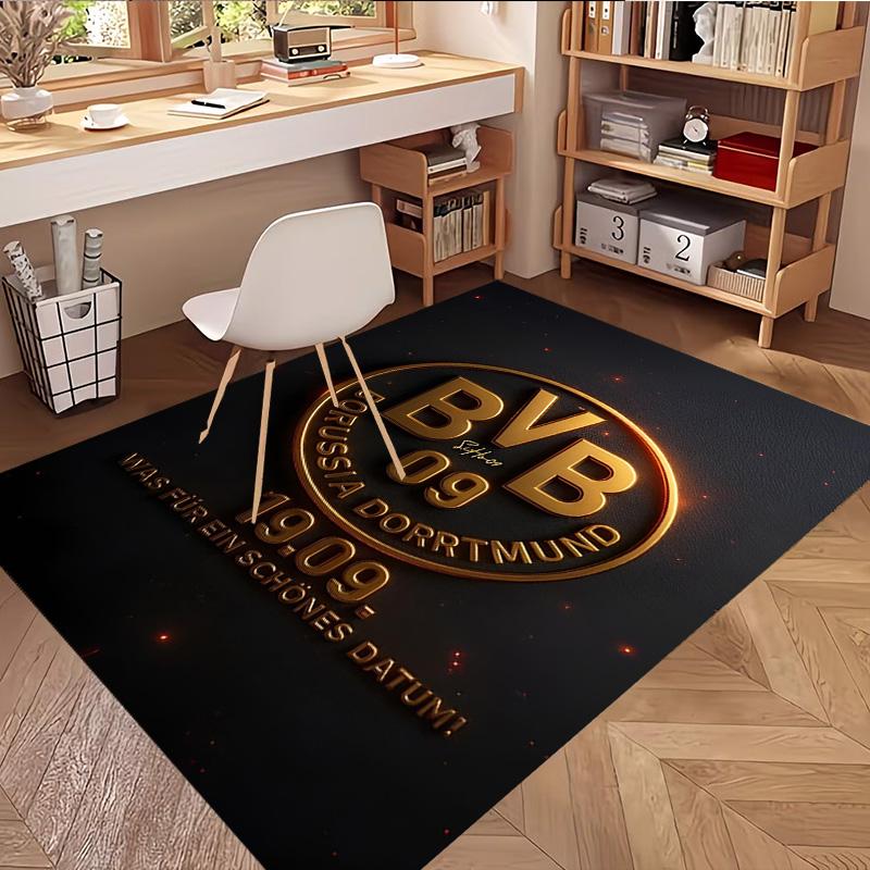 Borussia Dortmund Print Rug, Washable Floor Carpet, For Entryway Dorm Laundry Room Office Study, Home Decor Birthday Christmas Gift