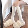 Podzimní a zimní dámské pletené ponožky Jednobarevné Svislé pruhy Teplé ponožky ke kolenům Harajuku Fashion Lolita Socks