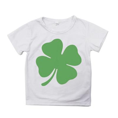 New St.Patrick's Day Four-leaf Clover Print Men's and Women's Casual Round-neck Short-sleeved T-shirts