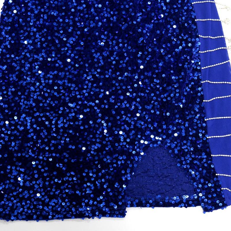 Women's New Fashion Sexy One-shoulder Models Sequins Open Package Hip Bodycon Dresses