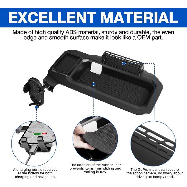Autorder Phone Holder For Toyota Tundra -2025 2026/Sequoia -2025 2026 Accessories Center Console Dashboard Organizer With Gopro Mount And Card Slot