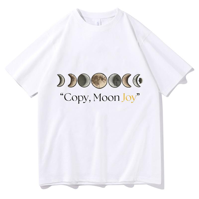 Copy Moon Joy Tshirt Funny Unisex Fashion TShirt Cotton Graphic Tees Casual Short Sleeve Aesthetic Printed Graphic Tees Clothes