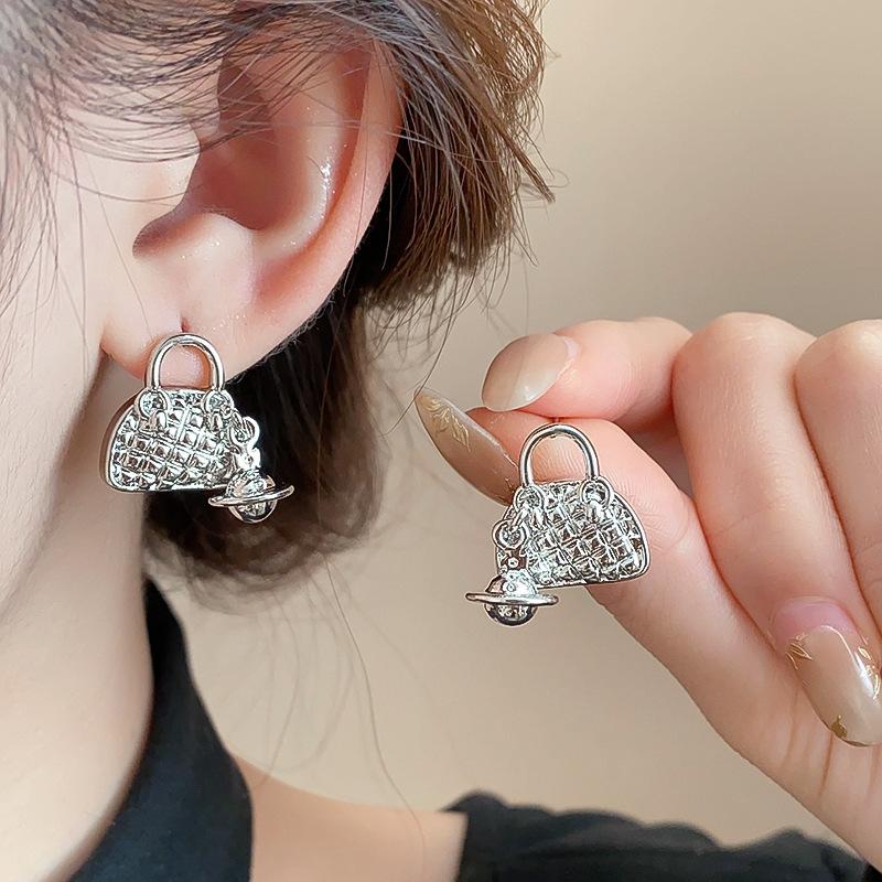 Silver Needle Flower Fringed Earrings French Light Luxury Temperament Earrings, Niche High-end Earrings