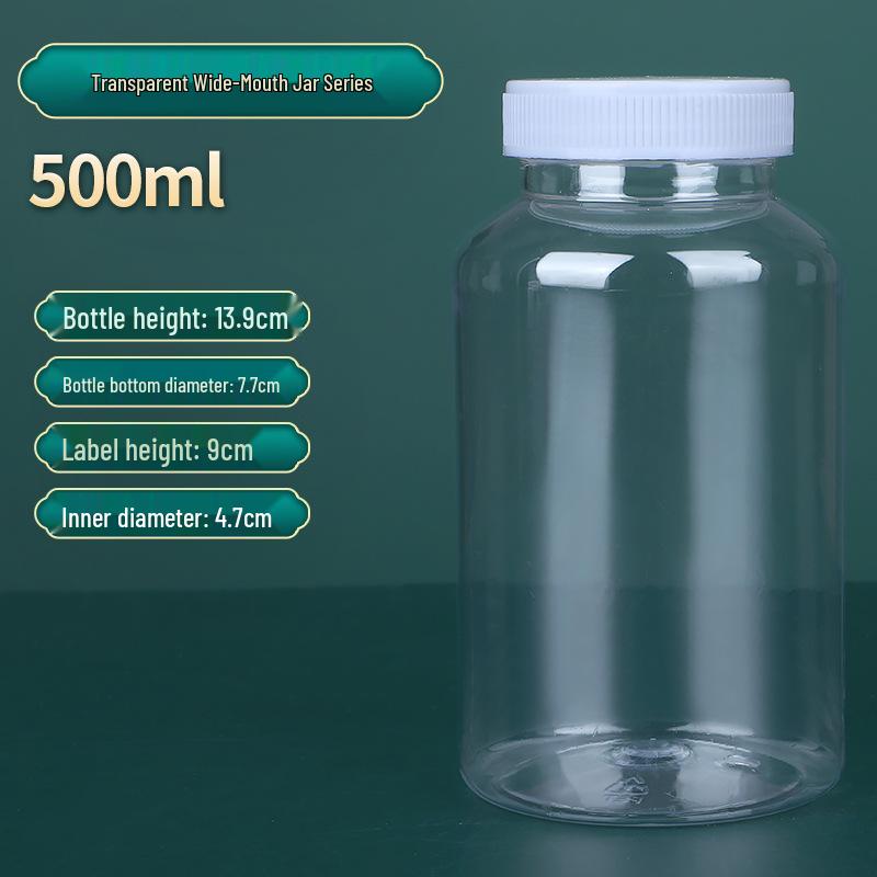 30, 50, 100ml Wide-Mouth Transparent Plastic Bottles with Lids for Samples