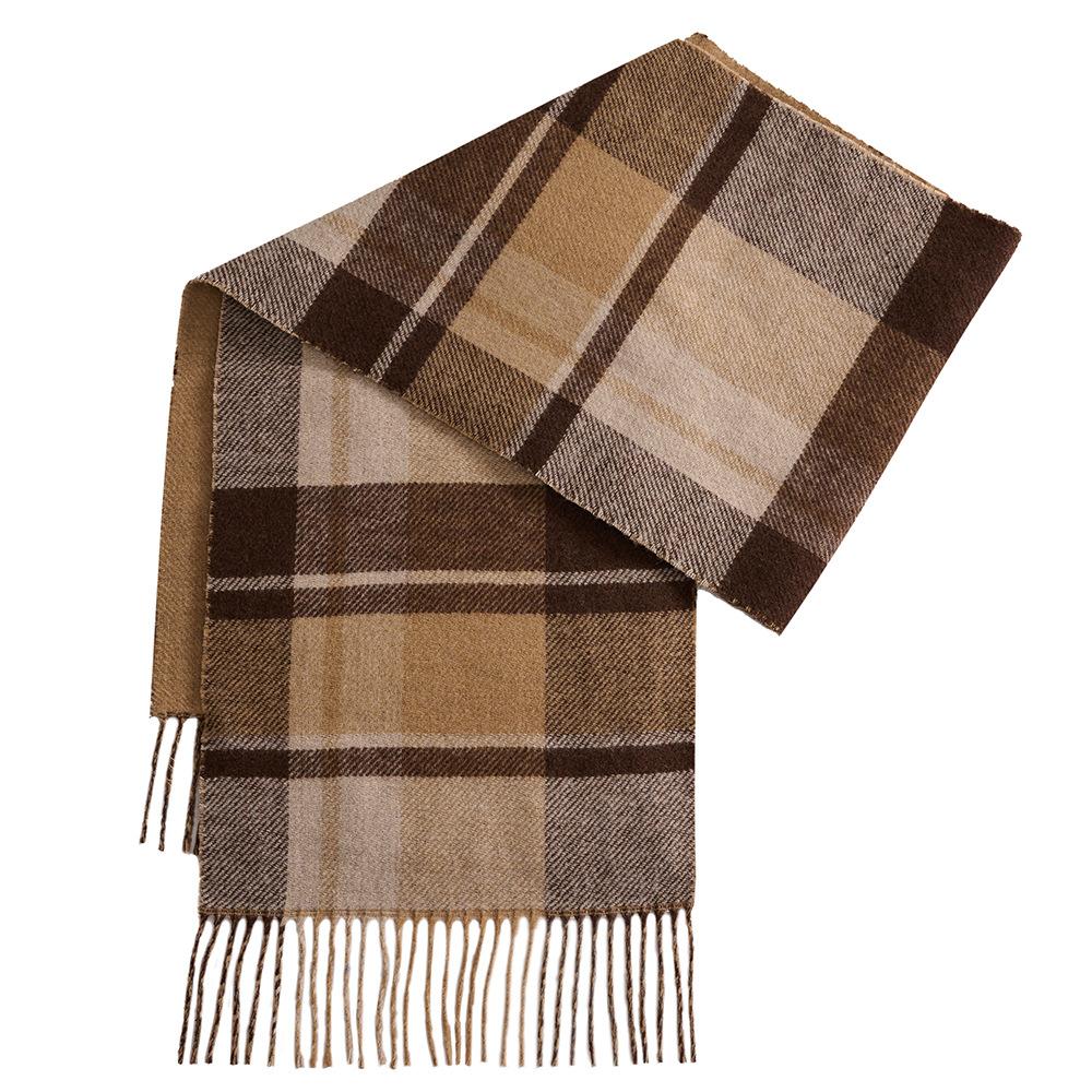 New Fashion Plaid 11 Scarf Women's Autumn and Winter Warm Tassel Shawl Versatile Student Scarf Men