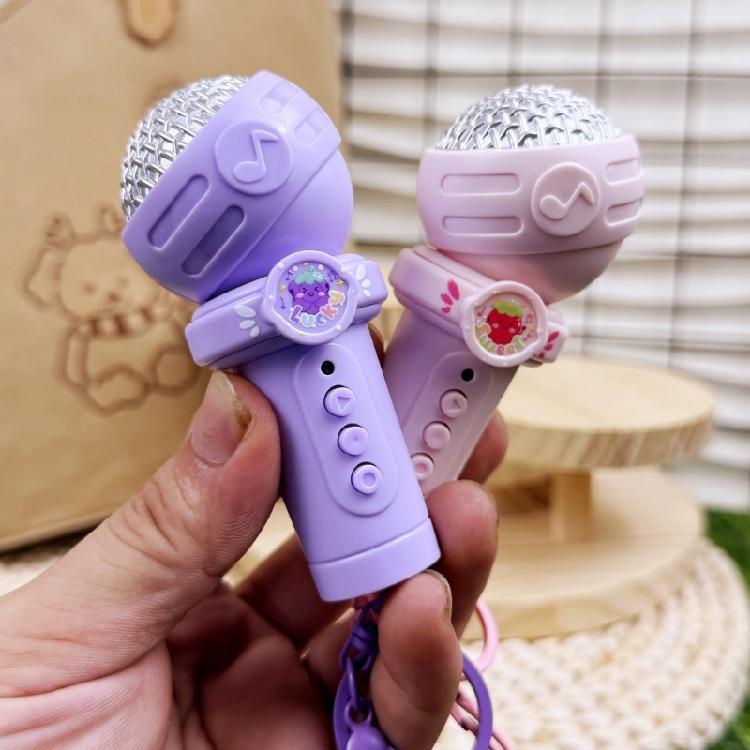 Kids Microphone Keychain Shape Recorder Pendant Reusable Recording Function Compactly Keyring Design Safe ABS Gift Item