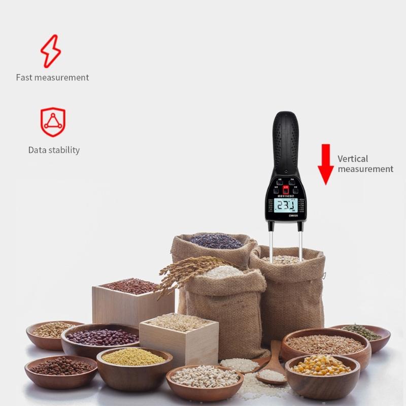 LCD Display Grains Humidity Meter Grains Meter with Voice Broadcast for Wheat Corn Bean Variety Grains Moisture Tester
