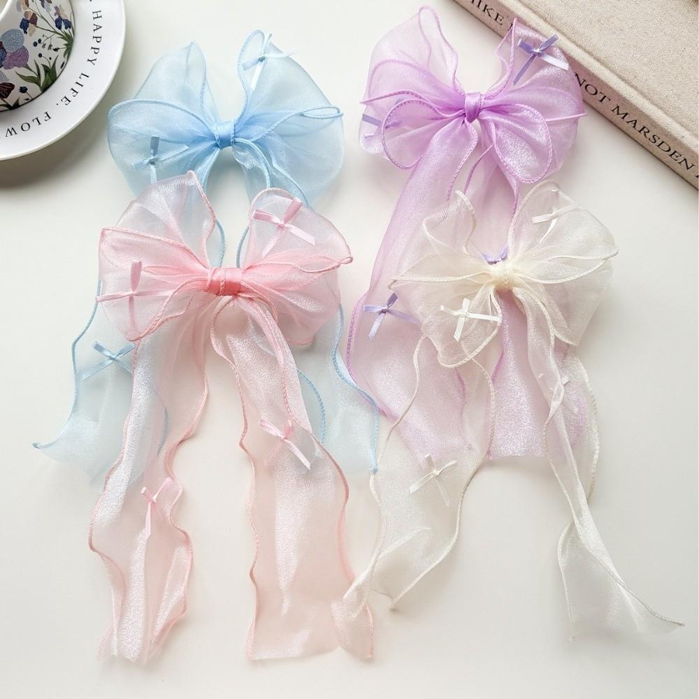 1 Pair French Headwear Bow Hair Clip Hair Accessories Chiffon Hair Accessories Wedding