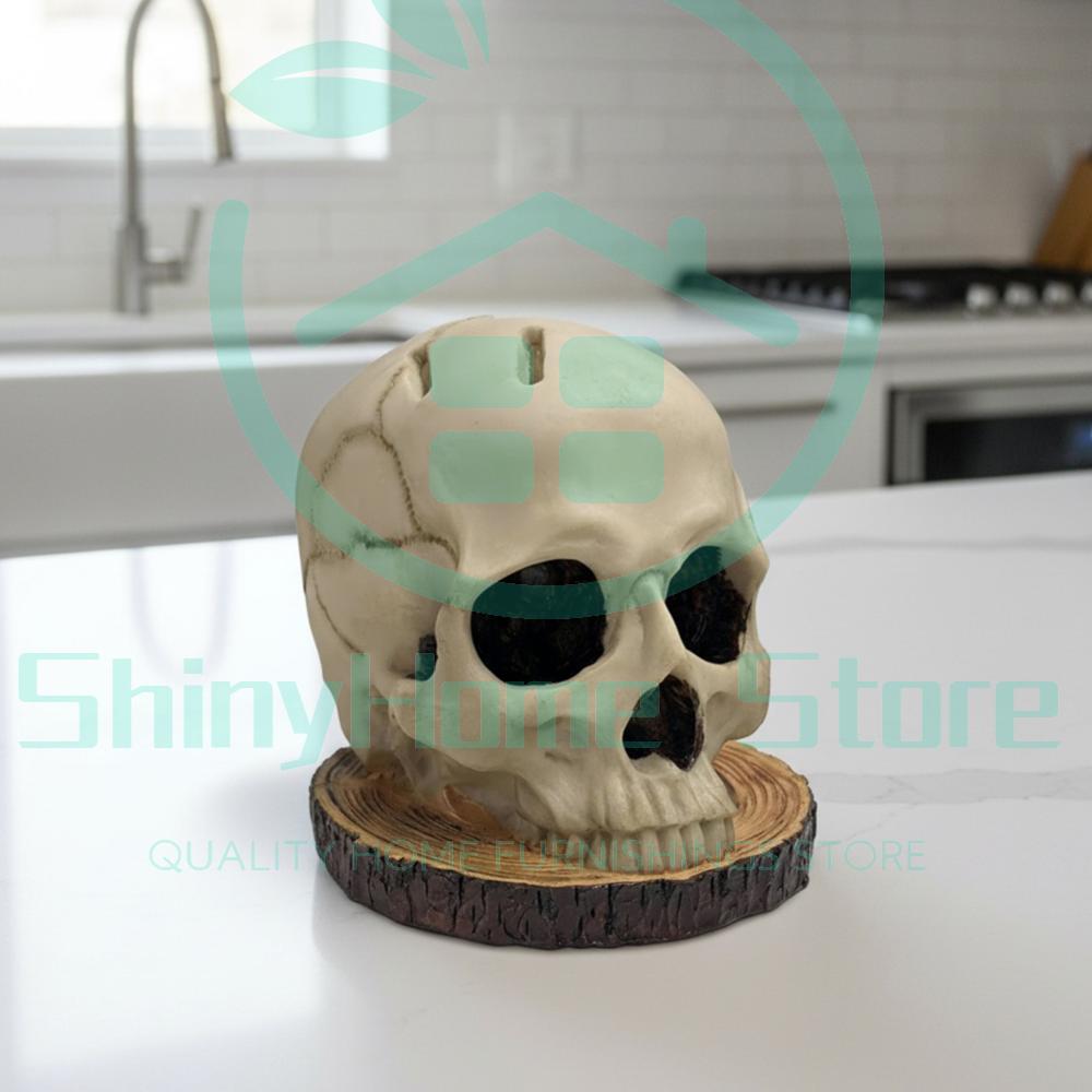 Skull Knife Holder Resin Fruit Chopping Knife Stand Horror Skull Knife Rack Halloween Party Decoration China Mainland