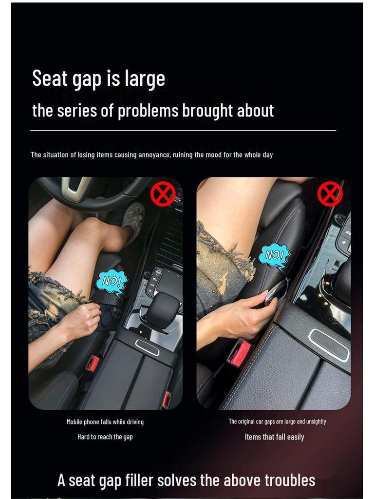 Universal Car Seat Gap Organizer - Leakproof, Multifunctional Storage for Driver & Passenger.