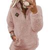 Ladies' Fashionable And Comfortable Half Zipper Solid Color Long Sleeved Casual Top
