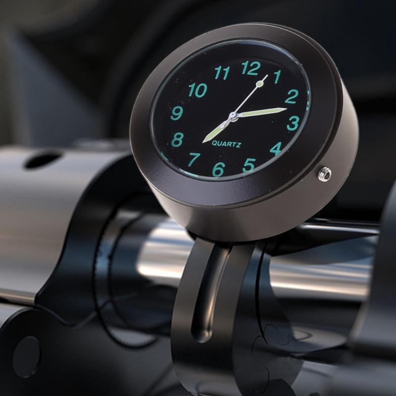 Motorrad Quad Zeitplan Lenkeruhr Uhr Schwarz Leuchtend 22/25mm Lenker