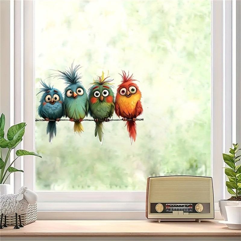 Animal Car Stickers Beautiful Vibrant Colorful Bird Vinyl Decals Cover Scratches for Auto Window Bumper Scooter Body Funny Bird