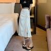 2024 Summer Plus Size Women's High Waist Irregular Pleated A-line Midi Skirt