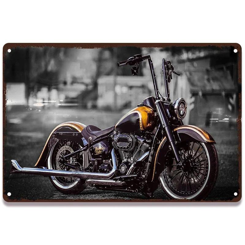 Vintage Amerikanischer Klassiker Motorrad Blechschilder Heim Wanddeko Metallschild Garage Man Cave Bar Dekorative Teller Poster