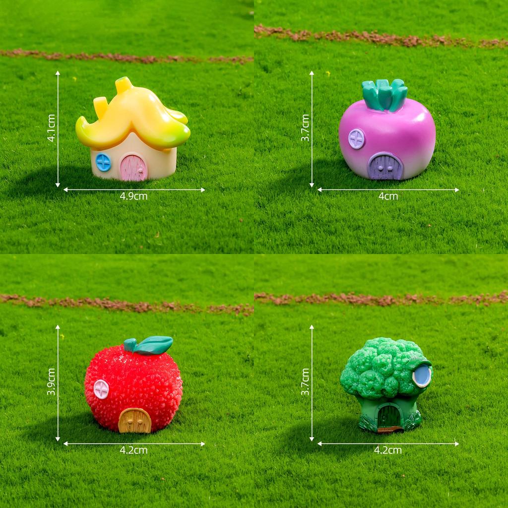 Adorable Resin Vegetable Fruit House Miniatures For Diy Garden Decor And Terrariums