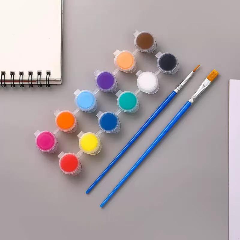 12-Color Children's Watercolor Paint Set with Palette for DIY Doodle & Finger Painting