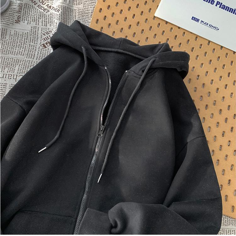 Mikina s kapucí Dámská Volná Velká velikost Top Módní Zip Tenká ležérní bunda