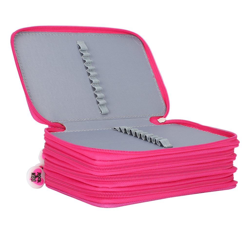 Pencil Case Pen Bag Pouch Large Capacity Multilayer Pencil Organizer Rose