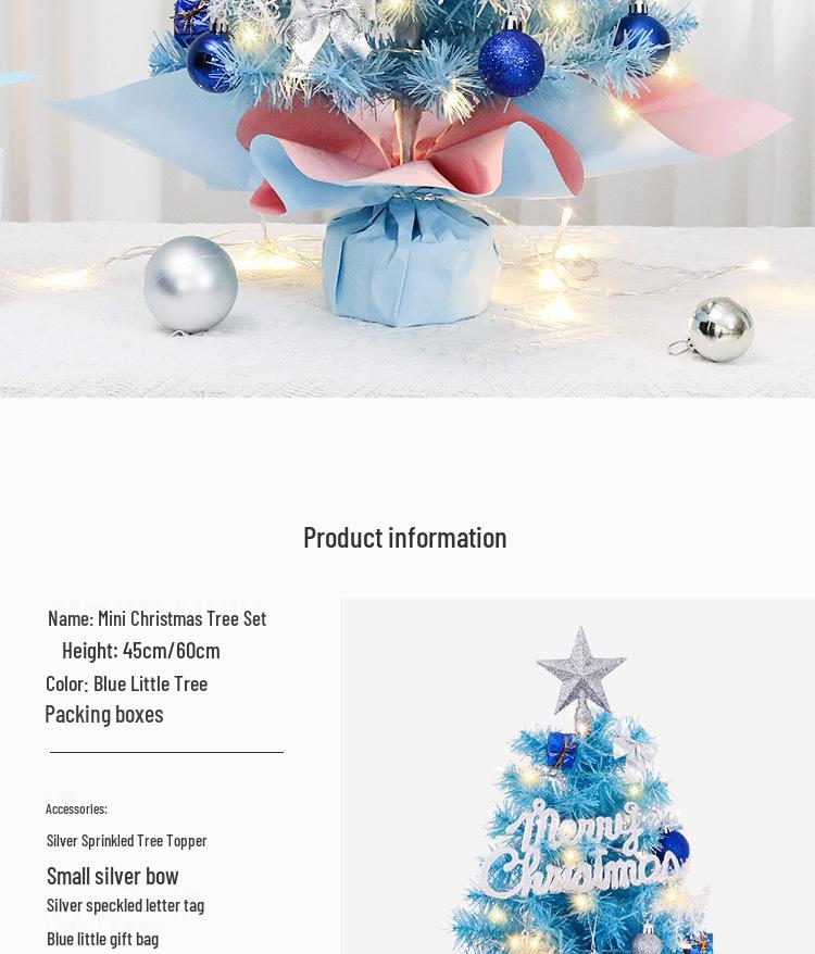 Christmas Blue Mini Tree Set - 45cm & 60cm Decorations