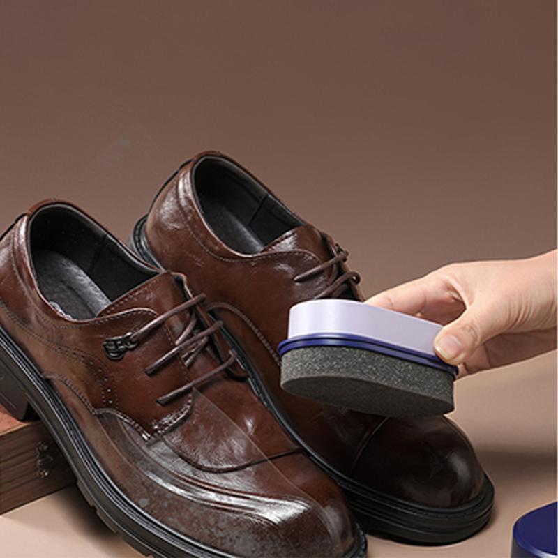 Portable Double-Sided Sponge Shoe Brush - Leather-Safe Shoe Care Brush, Stain Removal & Deep Nourishment