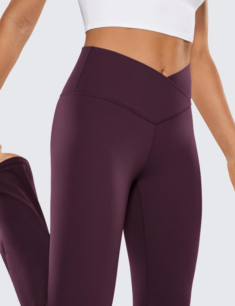 CRZ YOGA Flared Yoga Soft and Plus Deep Size M Leggings, V-Waist, Stretch, Fitness, Size, 31"/78cm Inseam, Butterluxe, Purple,
