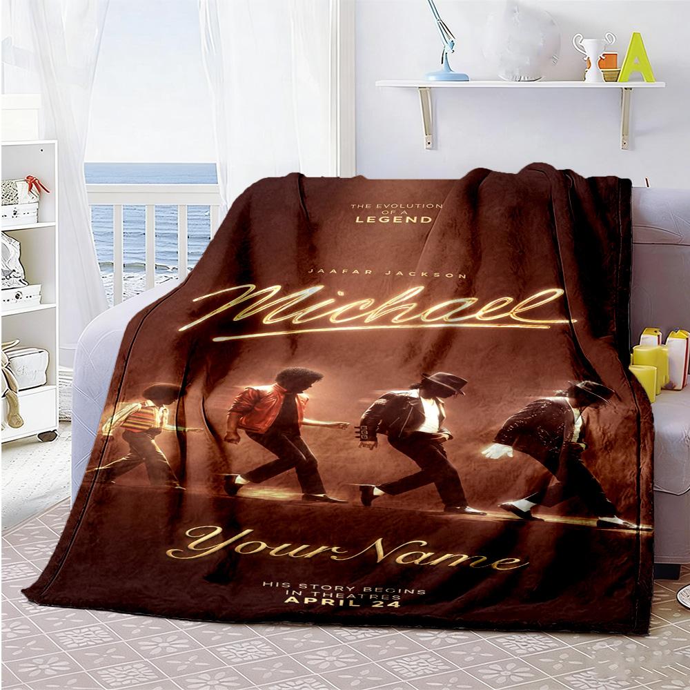 Michael Jackson 149 Personalisierte Textdecke Überwurf Anpassbare Decke Weich Warm Gemütlich Geeignet für Stuhl Wohnzimmer Meeresufer Bett Ganzjahresnutzung