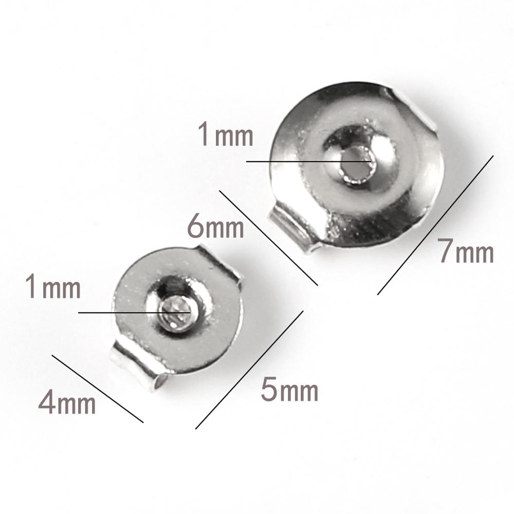 

50pcs Stainless Steel Ear Stoppers Earrings Back Butterfly Ear Nuts Stopper for Jewelry Making DIY Components Findings Bulk 4x5mm