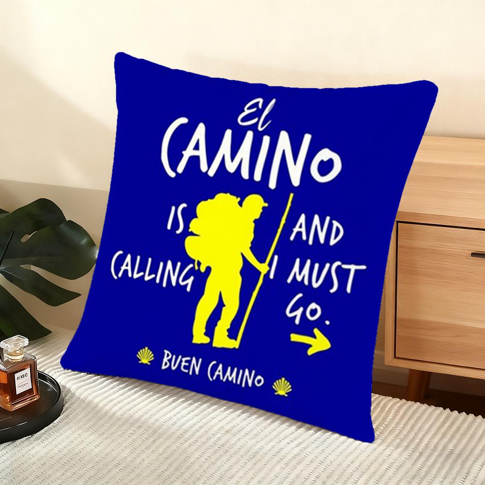 Movie C-Camino De Santiago Cushion Cover Soft Short Plush Pillow Cover Smooth Cozy Texture Aesthetic Cushion Case Home Decor