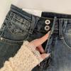 Women's High Waist Skinny Denim Shorts Slim Fit A Line Hot Pants Summer Vintage Washed Stretch Mini Jean Shorts For Petite Women