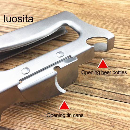 Stainless Steel Multifunctional Can Opener, Effortless Beer Bottle Opener Kitchen Supply