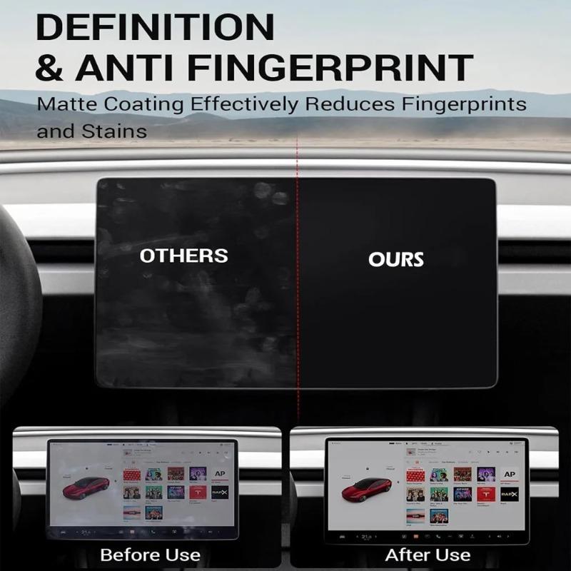 For Tesla Model Y Juniper 2025 Model Y Highland,15.4" Touchscreen & 8" Rear Screen Accessories Tempered Glass Screen Protector