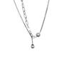Yinruitai S925 Sterling Silver Pearl Double Layer Necklace for Women - Light Luxury Clavicle Chain, Trendy Niche Design.