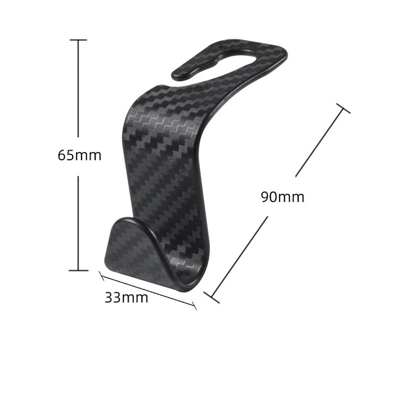 4Pcs Car Seat Headrest Hook for Auto Hidden Hook Back Seat Organizer Hanger Storage Holder Car Carbon Fiber Hooks for Purse Bags