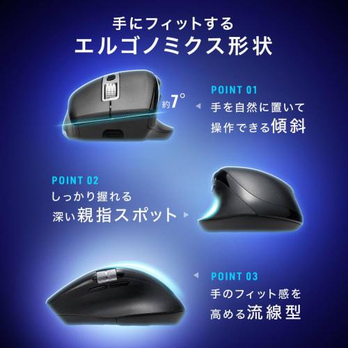 Sanwa Direct Wireless Mouse, Side Scroll, High Speed ??Scroll, Quiet, Bluetooth, Wireless, Multi-Pairing, Rechargeable [Equipped with Back/Forward But