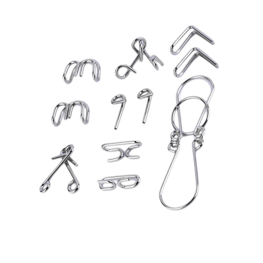 Metal Ring Puzzle Magic Unlink Game Toy Kids IQ Brain Teaser Toy Children Learning Educational