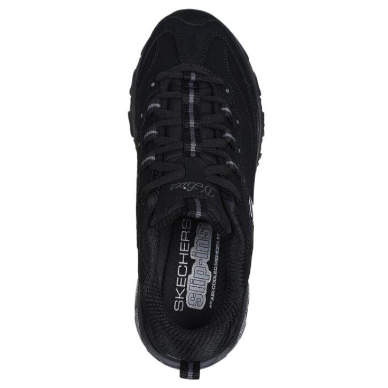 Skechers D'Lites Women Leather Casual Shoes Black 150543-BBK