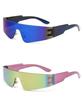 Punk One Piece Sunglasses Goggle New Y2k Rimless Sun Glasses 2000's Shades Eyewear UV400 Female Designer  Eyeglasses