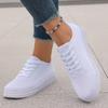 Scarpe Sportive da Donna, Scarpe Casual, Sneakers Bianche Intrecciate, Sneakers Leggere a Fondo Morbido, Scarpe Piatte